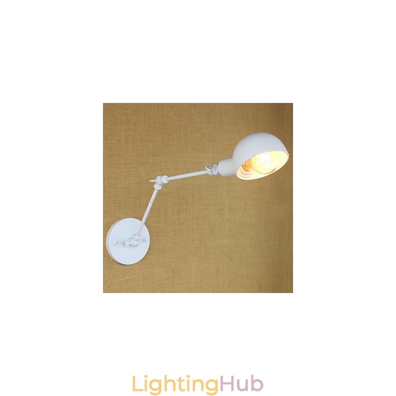 Modern White Long Arm Double Wrought Iron Wall Lamp Living Room Hallway Bedroom Bedside Study