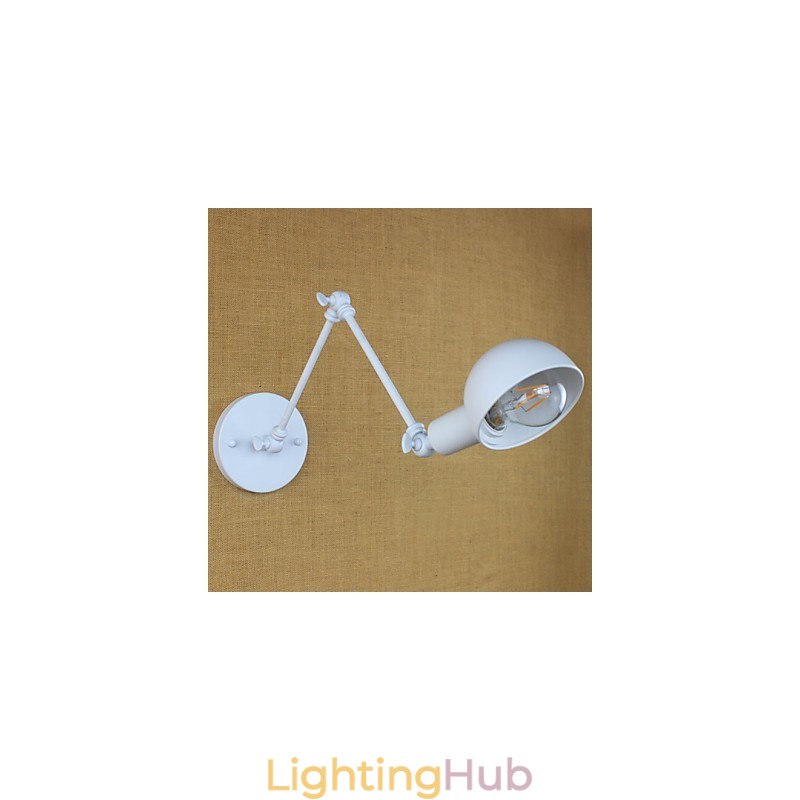 Modern White Long Arm Double Wrought Iron Wall Lamp Living Room Hallway Bedroom Bedside Study