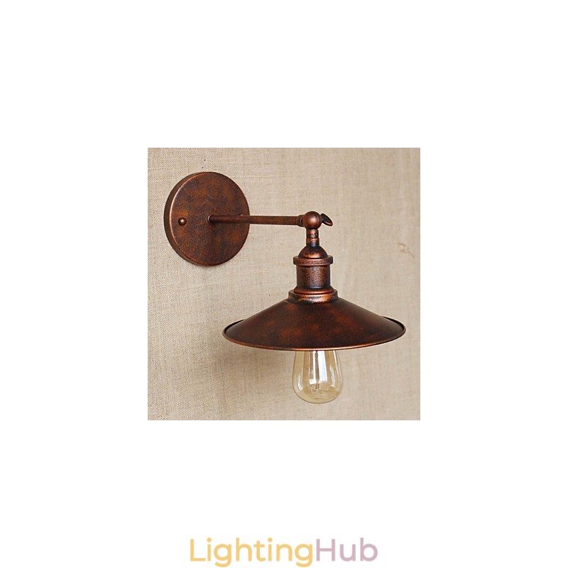 Minimalist Industrial Style Villa In Front Of The Church Aisle Nostalgic Umbrella Red Bronze Decorative Wall Sconce