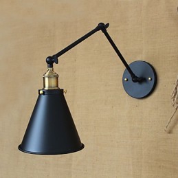 American Country Pastoral Style Minimalist Double Bed Long Arm Wall Lamp Aisle Channel Warehouse Entrance