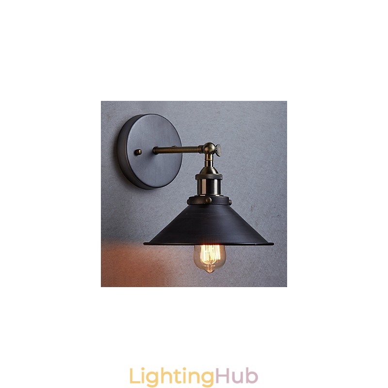 Industrial Vintage Edison Simplicity 1 Light Wall Mount Dining Room Study Room Office Hallway Metal Wall Sconce