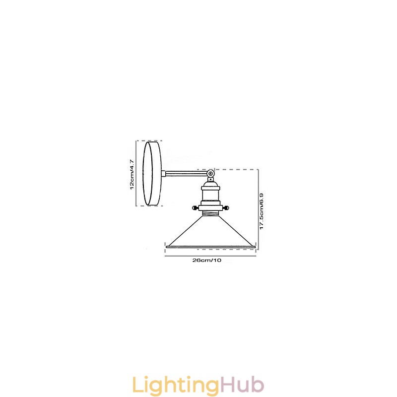 Industrial Vintage Edison Simplicity 1 Light Wall Mount Dining Room Study Room Office Hallway Metal Wall Sconce