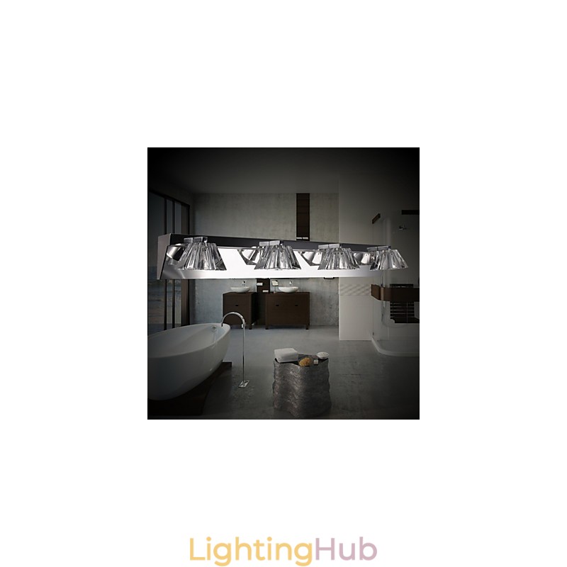 Modern Wall Light with Glass Shade 4 Lights Mirror Front