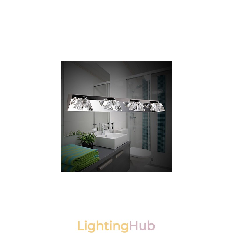 Modern Wall Light with Glass Shade 4 Lights Mirror Front