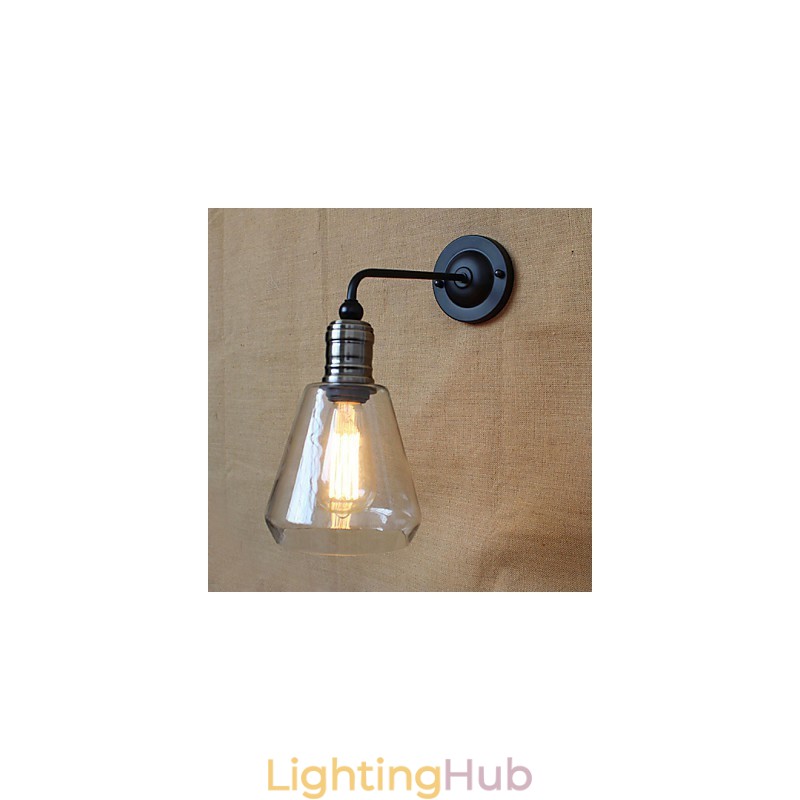Mediterranean American Country Style Transparent Glass Wall Sconce