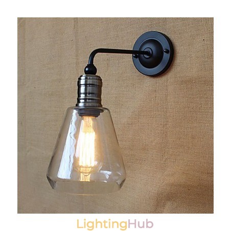 Mediterranean American Country Style Transparent Glass Wall Sconce Mediterranean American Country Style Transparent Glass Wall Sconce