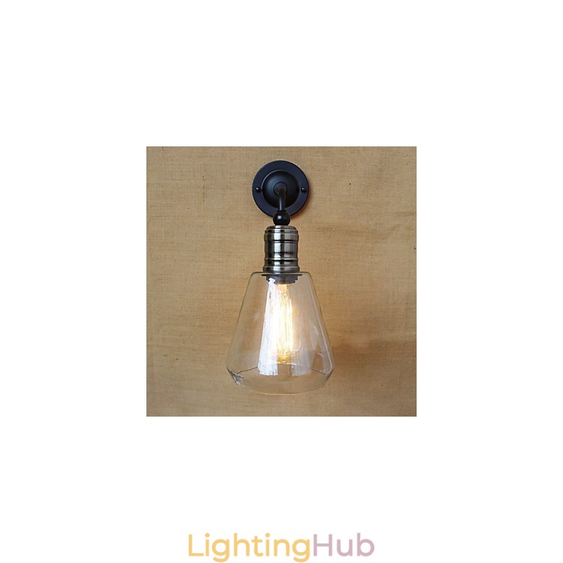Mediterranean American Country Style Transparent Glass Wall Sconce
