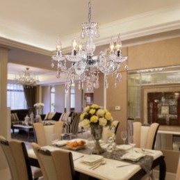 Upligh Chrome Ceiling Lamp Candle light Acrylic Fixture Chandelier Pendant