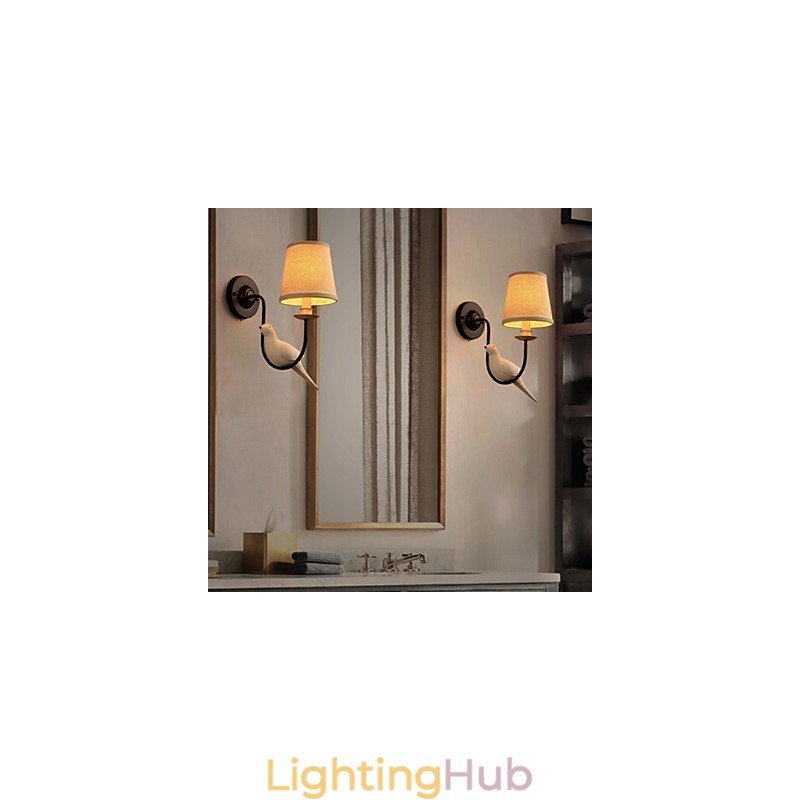 Northern American Birds European Creative Cloth Art Wall Lamp Lights