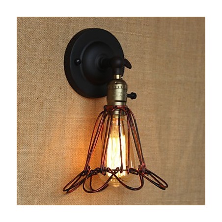 American Industrial Style Fence Iron Net Red Bronze Decorative Wall Sconce American Industrial Style Fence Iron Net Red Bronze Decorative Wall Sconce