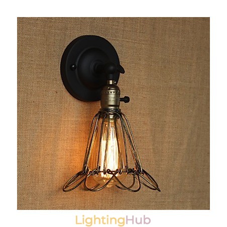 American Industrial Style Fence Iron Mesh Bronze Decorative Wall Sconce American Industrial Style Fence Iron Mesh Bronze Decorative Wall Sconce