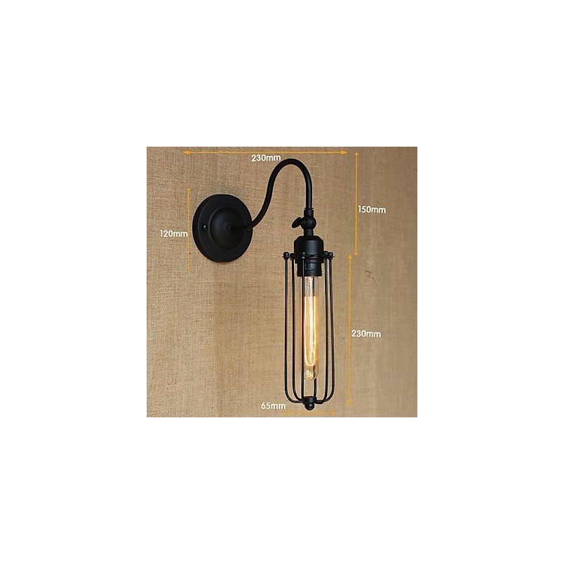 Art Minimalist Matte Black American Country Living Room Lamp Bedroom Balcony Wall Lamp Bedside Lamp
