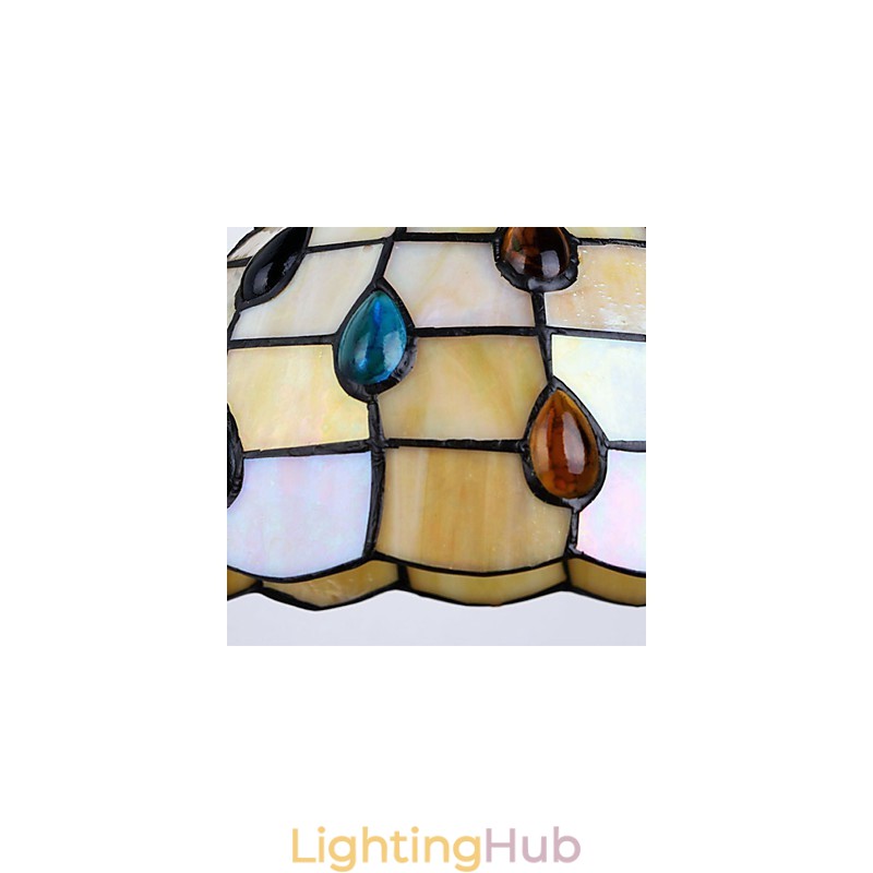 European Mediterranean Contracted Rural Creative Wrought Iron Wall Lamp Glass Lights