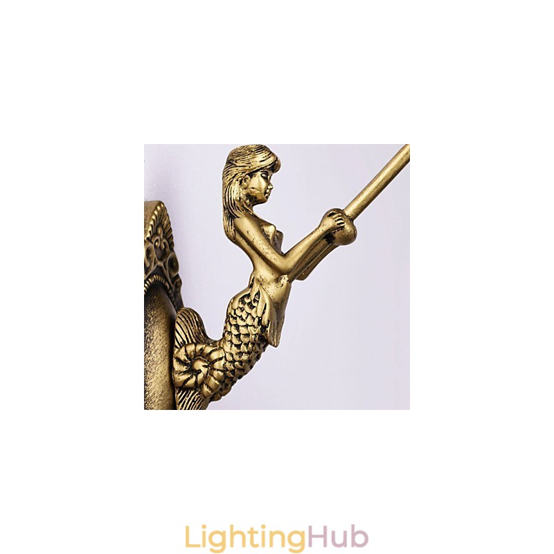 European Mediterranean Contracted Rural Creative Wrought Iron Wall Lamp Glass Lights