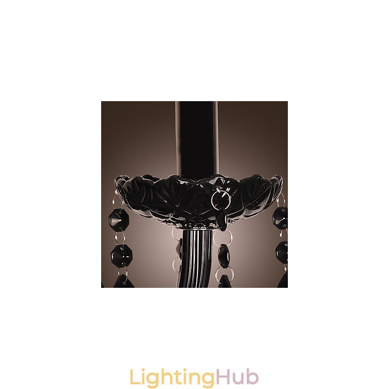 Black Crystal Wall Light with Candle Bulb