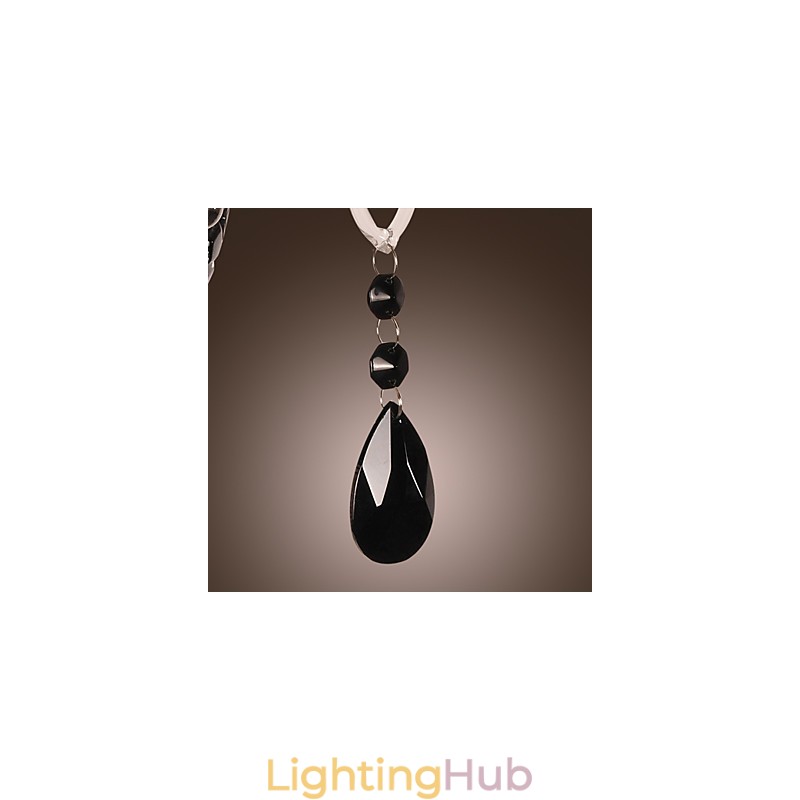 Black Crystal Wall Light with Candle Bulb