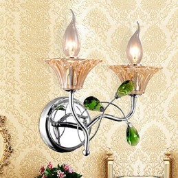 Wall Sconces Bathroom Lighting Candle Wall Lights Crystal Modern Contemporary Metal