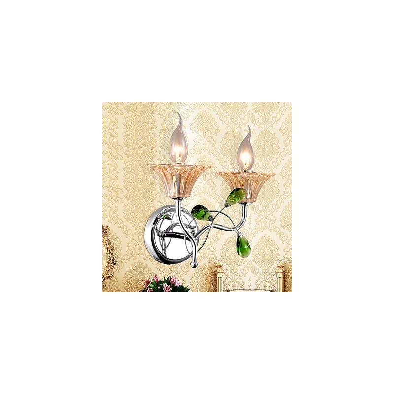 Wall Sconces Bathroom Lighting Candle Wall Lights Crystal Modern Contemporary Metal