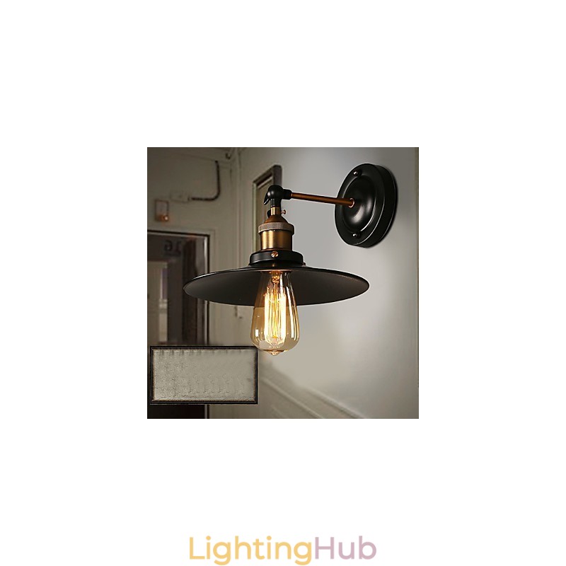 Creative Nordic Light Single Head Black Umbrella Wall Lamp Restoring Ancient Ways Light