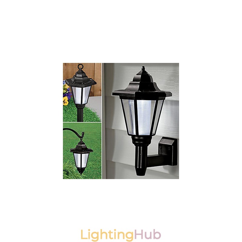Solar Powered Outdoor Garden Path Yard Security Wall Light Landscape Lamp