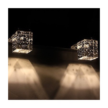 Modern Wall Light with Glass Bubble Cubic Shade Mirror Front Style Modern Wall Light with Glass Bubble Cubic Shade Mirror Front Style