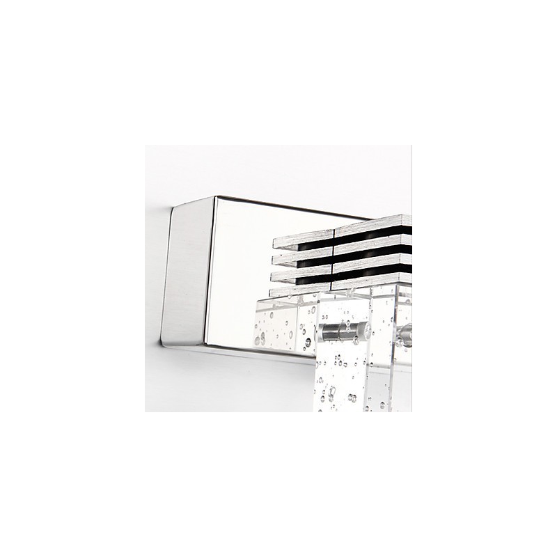 Modern Wall Light with Glass Bubble Cubic Shade Mirror Front Style