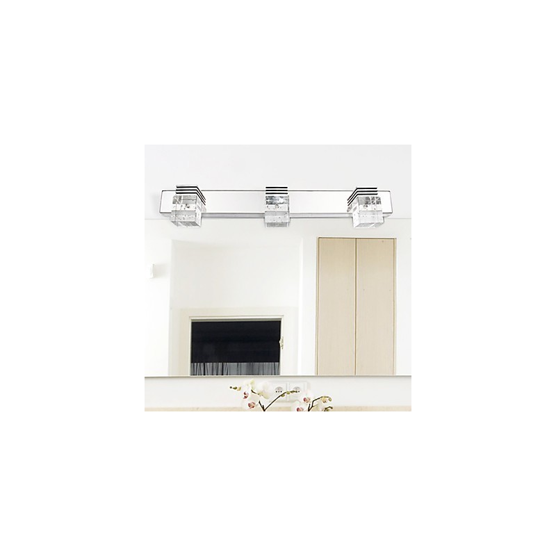 Modern Wall Light with Glass Bubble Cubic Shade Mirror Front Style