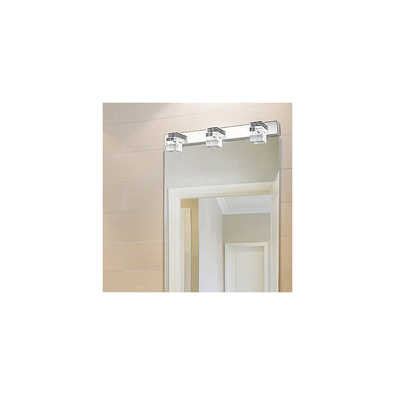 Modern Wall Light with Glass Bubble Cubic Shade Mirror Front Style