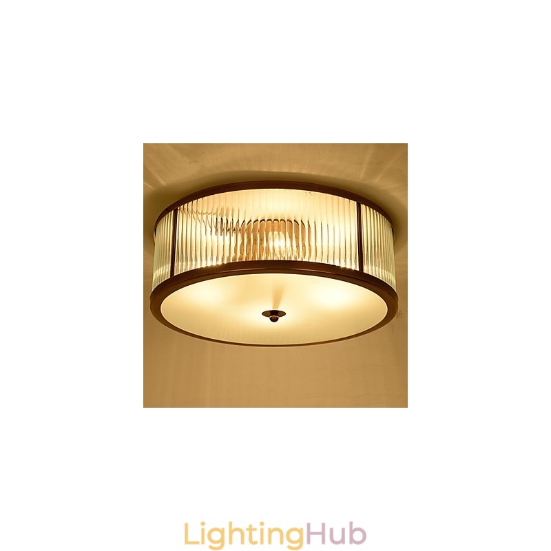 Traditional Classic Rustic Lodge Brass Metal Flush Mount