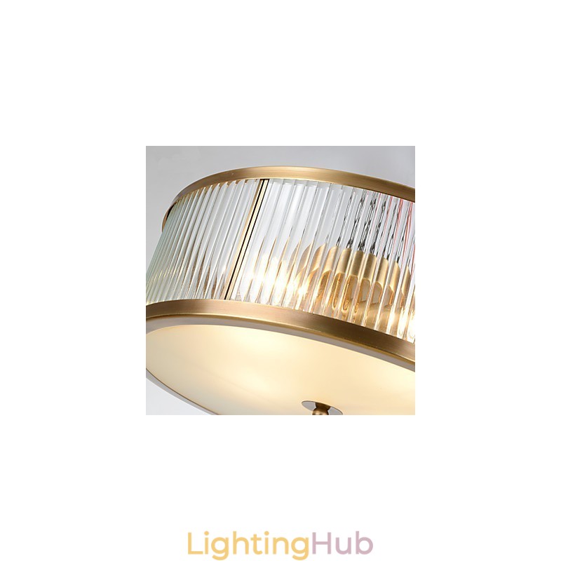 Traditional Classic Rustic Lodge Brass Metal Flush Mount