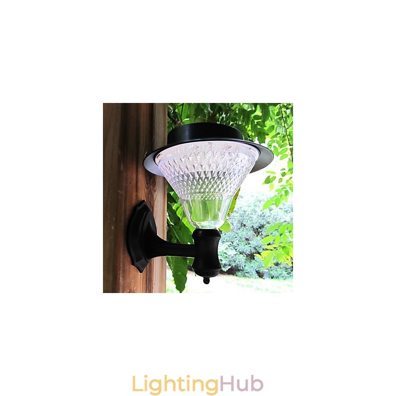Outdoor Solar Power White Villa Wall Mount Garden Courtyard Door Path Light Lamp