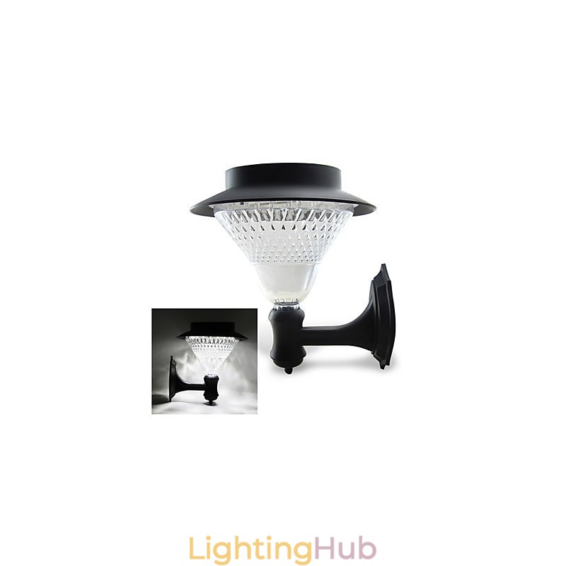 Outdoor Solar Power White Villa Wall Mount Garden Courtyard Door Path Light Lamp