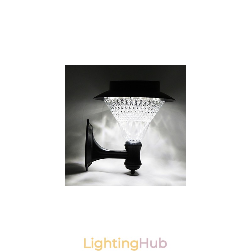 Outdoor Solar Power White Villa Wall Mount Garden Courtyard Door Path Light Lamp