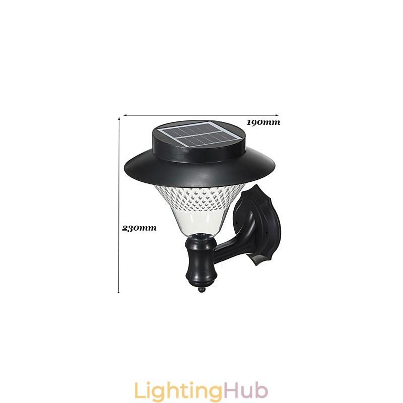 Outdoor Solar Power White Villa Wall Mount Garden Courtyard Door Path Light Lamp
