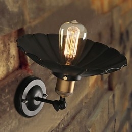 Ccreative Staircase Restoring Ancient Ways Single Head Black Dress Wrought Iron Wall Lamp