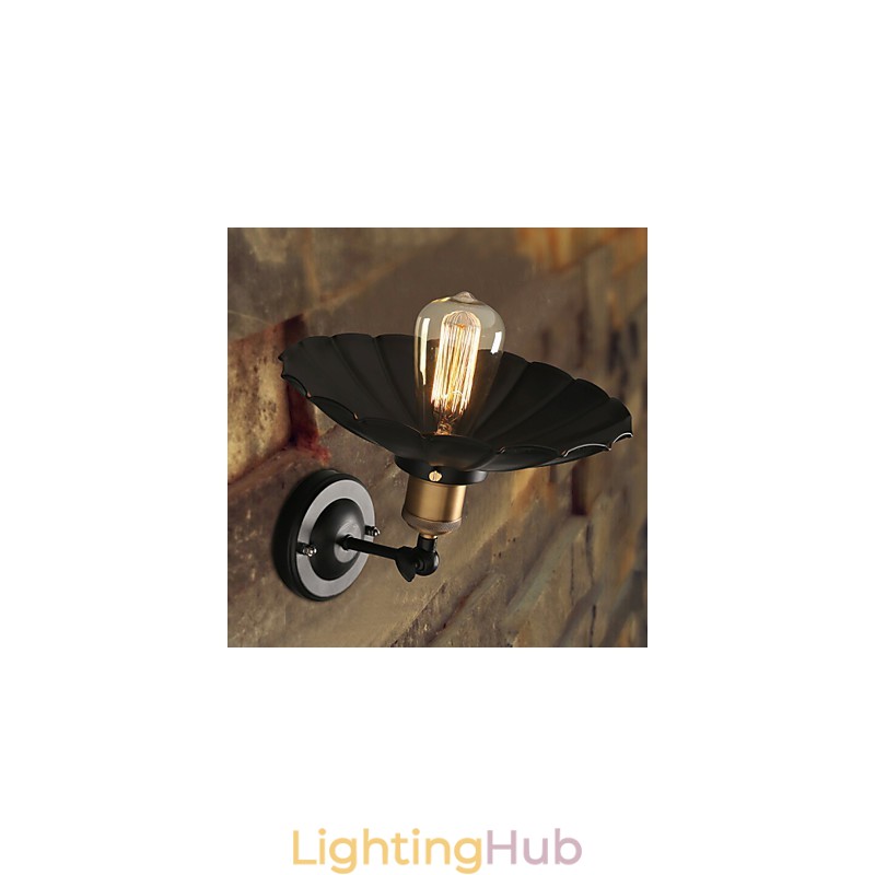 Ccreative Staircase Restoring Ancient Ways Single Head Black Dress Wrought Iron Wall Lamp