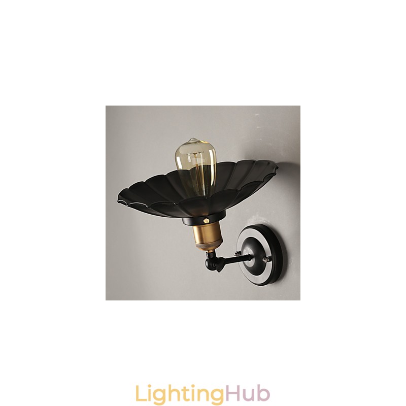 Ccreative Staircase Restoring Ancient Ways Single Head Black Dress Wrought Iron Wall Lamp