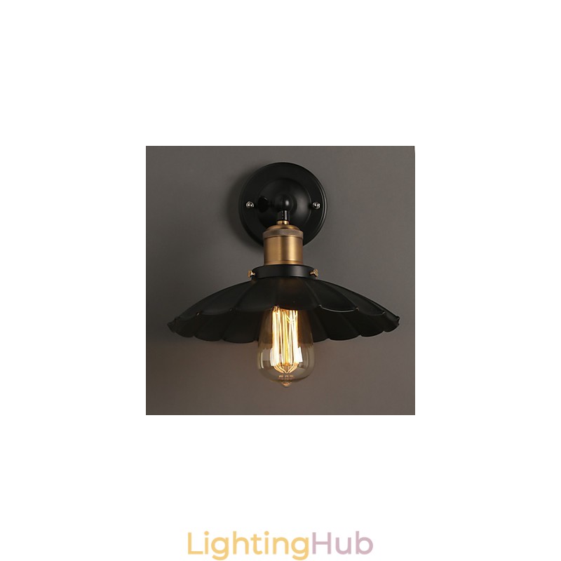 Ccreative Staircase Restoring Ancient Ways Single Head Black Dress Wrought Iron Wall Lamp