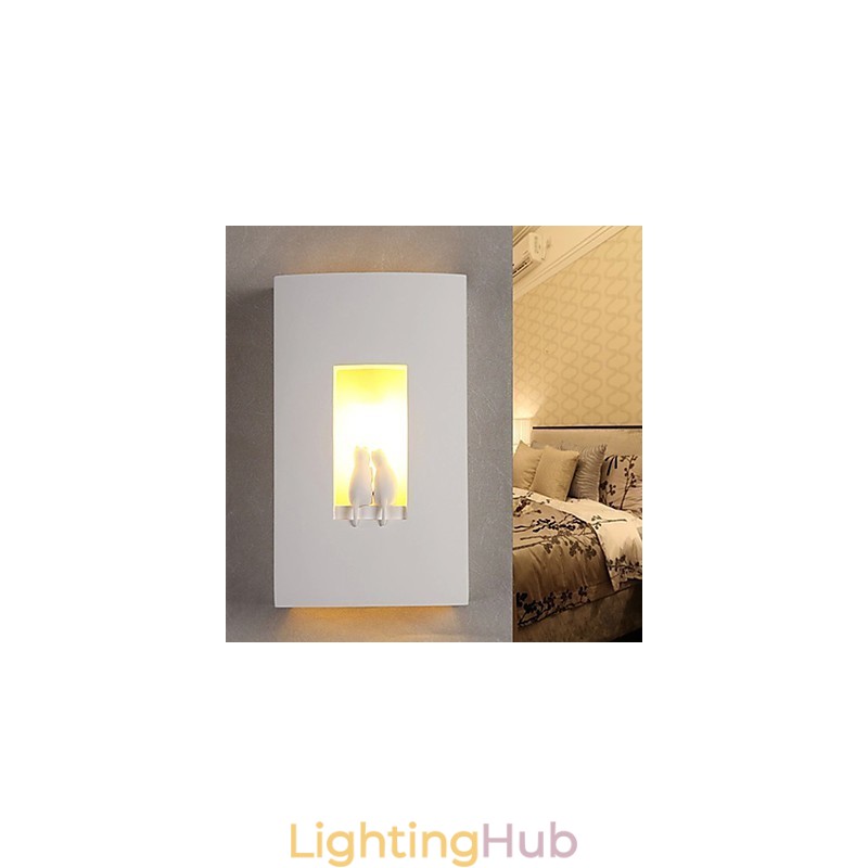 Fashion Warm Children Room Hanging Light Creative Kitty Plaster Wall Lamp Lights