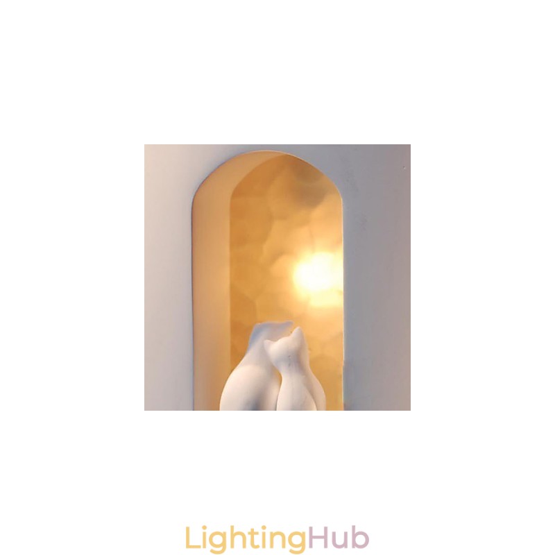 Fashion Warm Children Room Hanging Light Creative Kitty Plaster Wall Lamp Lights
