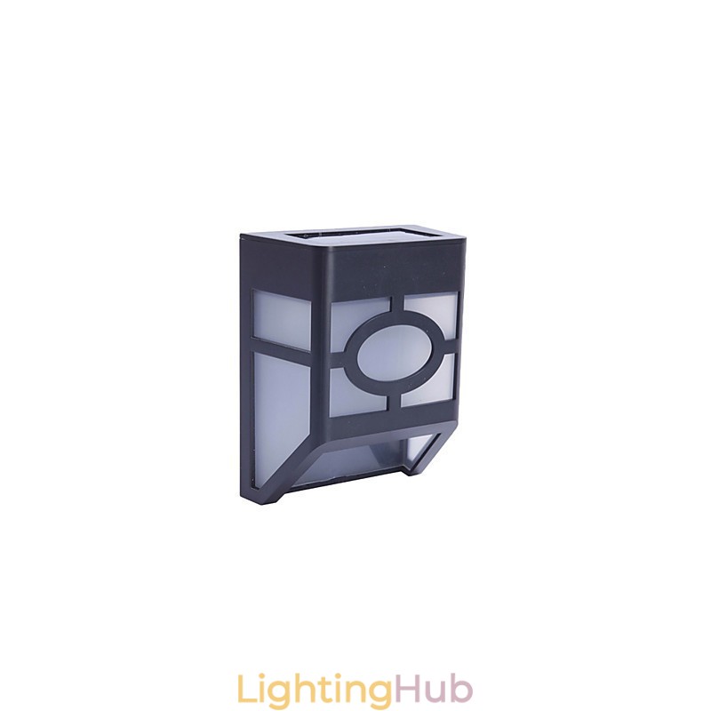 Warm Yellow Solar Powered Wall Mount 2 Lantern Light Deck Lamp