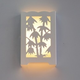 Modern Creative White Carve Patterns Or Designs On Woodwork Bamboo Wall Lamp Lights