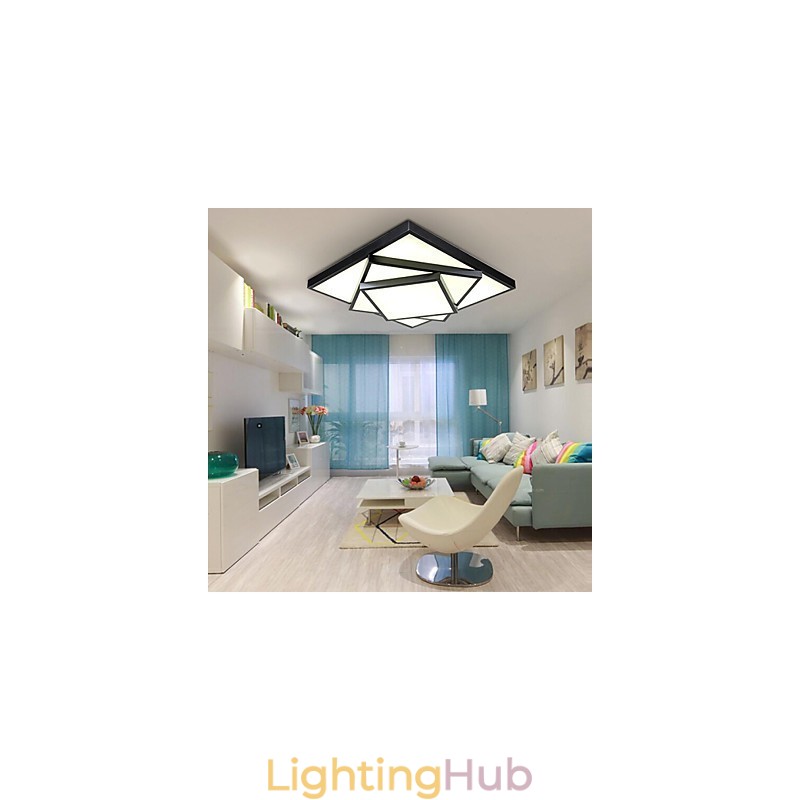 Square Flush Mount Modern Contemporary Ceiling light Metal