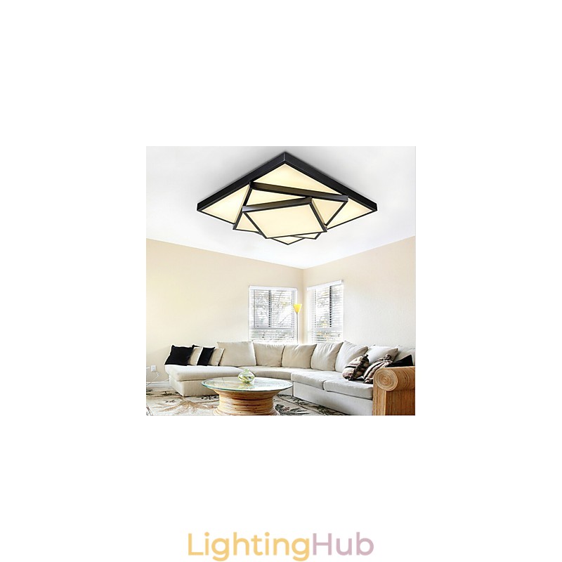 Square Flush Mount Modern Contemporary Ceiling light Metal