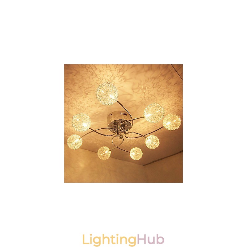 Modern Contemporary Crystal Electroplated Flush Mount