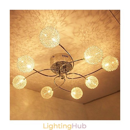 Modern Contemporary Crystal Electroplated Flush Mount
