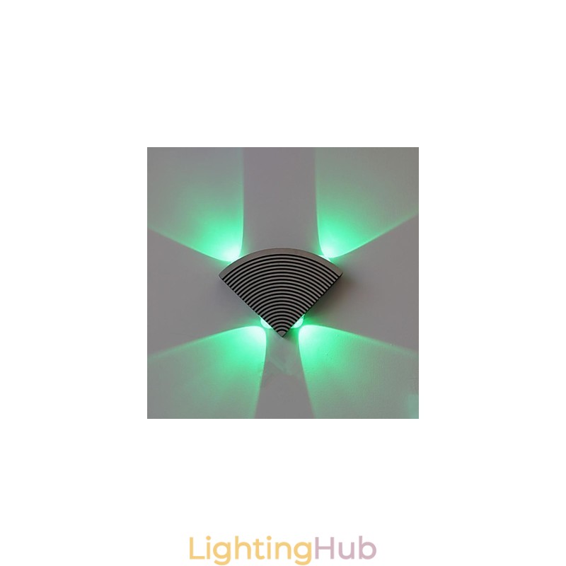 Fan Wall Lamp Four Lights Green Aluminium Acrylic
