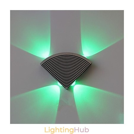 Fan Wall Lamp Four Lights Green Aluminium Acrylic Fan Wall Lamp Four Lights Green Aluminium Acrylic