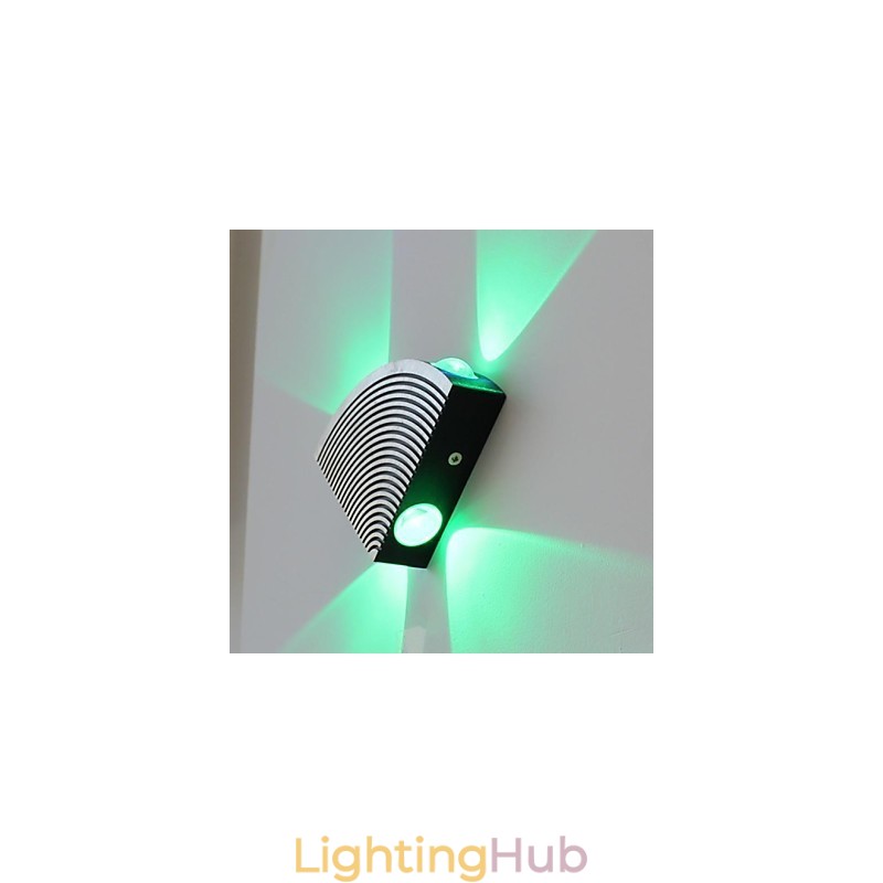 Fan Wall Lamp Four Lights Green Aluminium Acrylic
