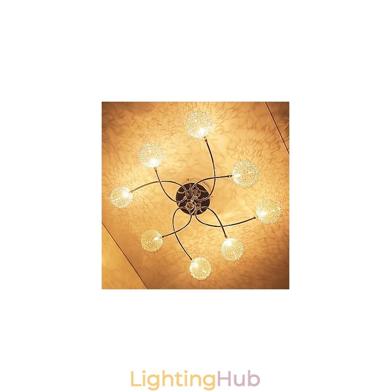 Modern Contemporary Crystal Electroplated Flush Mount